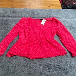 Torrid Vibrant Red Peplum Blouse